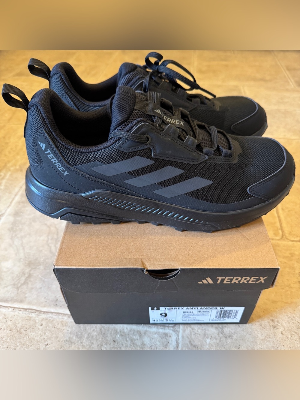 Adidas terrex anylander hiking shoe size 9 black medium width NWT